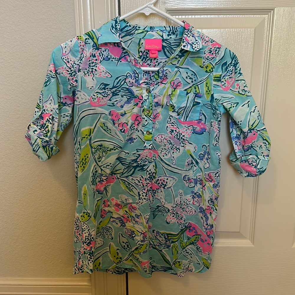 Lilly Pulitzer large girls swimsuit cover up EUC